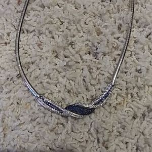 Real silver and black necklace